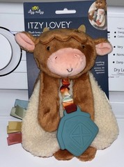 Itzy Ritzy Wyatt Highland Cow Lovey Crinkle Teether Baby Security Plush Toy New