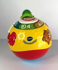 VTech Wiggle & Crawl Ball Baby Toy Lights, Sounds, Learning Ages 6-36M Tested