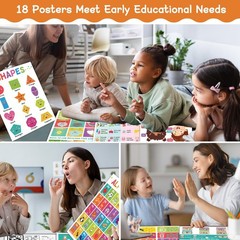 18 Educational Posters for Toddlers 1-3, Learning Posters for Kids Ages 3-5, …