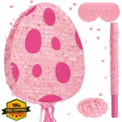 Lenwen Pink Dinosaur Egg Piñata Stick Confetti