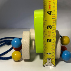 Goki Germany Wood Pull Toy Clacking Bead Wheels Soft Noise Waldorf Non-toxic Toy