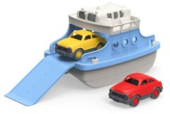 Green Toys Ferry Boat with Mini Cars Bathtub Toy, Standard, Blue/White