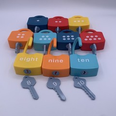 Kids Learning Locks Keys 123 Dots Numbers Matching Counting Toys Montessori Toy