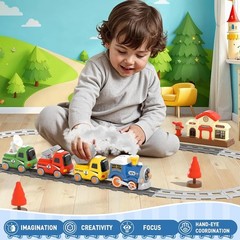 Train Set for Toddlers w/Steam, Music & Lights – First Choo Choo Train for To…