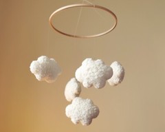 Mobile Clouds Nursery Toy Baby Room Decor Imaginative Boucle Hanging Ornament