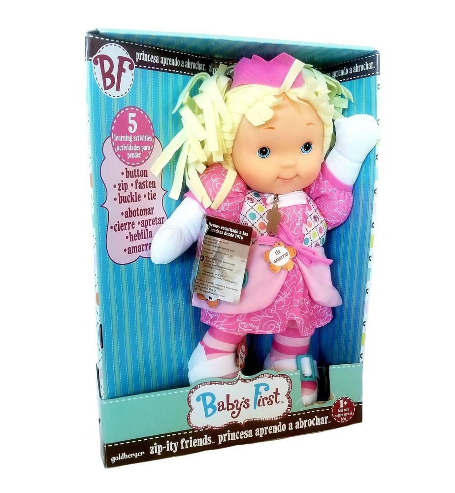 Baby’s First Zip-Ity Friends Princess Button Zip Fasten Buckle Tie Learning Doll