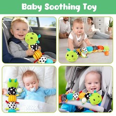 Baby Sensory Toys for 0-12 Months, Musical Caterpillar Tummy Time Toys