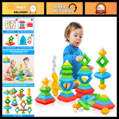 30Pcs Montessori Building Blocks – STEM Educational Toys for Toddlers 3-4 Years