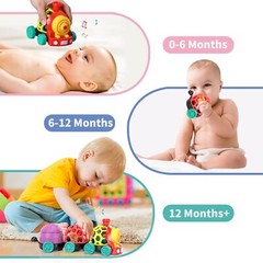 Baby Toy Train, Infant Rattles Car Toys for 6 7 8 9 10 11 12 Month Old Boy