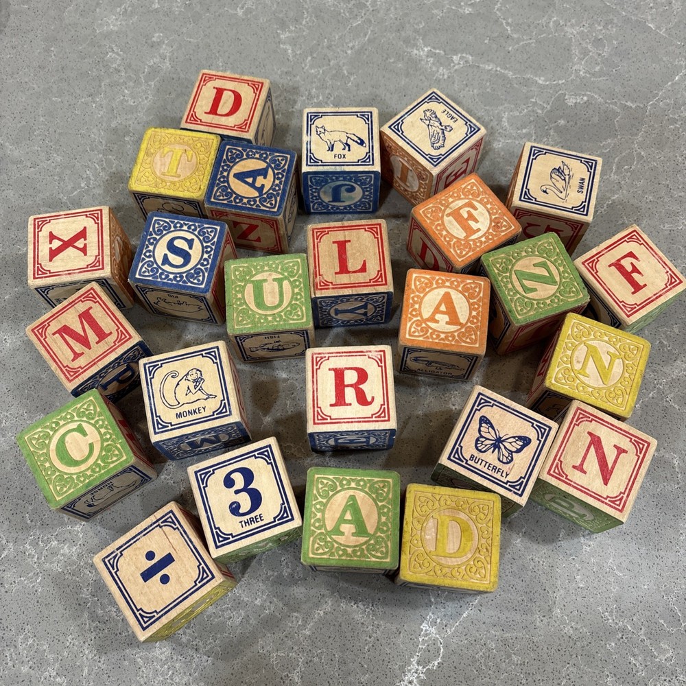 Wood Learning Alphabet Animal Children’s Building Blocks