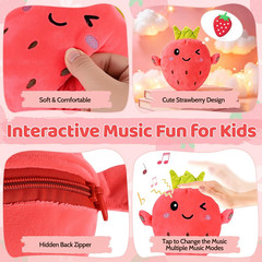 Interactive Music Plush Toy Set, Musical Sensory Toys, Strawberry | Touch-Sensin