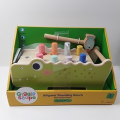 Gigglescape Multi Alligator Pounding Bench With Wooden Hammer Push & Pull Toy