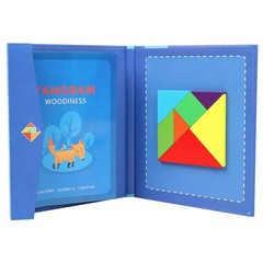 Wooden Jigsaw Magnetic Tangram Puzzle Book Educational Toys For Children Baby