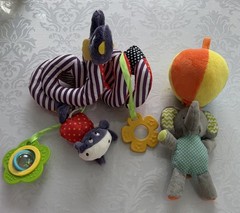 Baby Developmental Toy for Stroller Plush Rattle Teether by Mamas and Papas