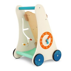 B. toys Wooden Activity Walker – Little Learning Steps
