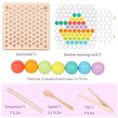 Wooden Peg Board Beads Game, Learning Montessori Toys,Color Sorting Stacking …