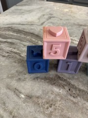 12 Soft Rubber Sensory Blocks Multi Sided Numbers 0 through 9