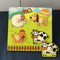 Wooden Shape Matching Building Blocks Kids Learning Toy US