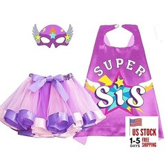 Super Sisters Gifts for 3 4 5 6 7 8 9 Years Old Girls Dress Up Clothes Purple