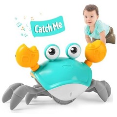 Crawling Baby Toy, Dancing Walking Tummy Time Toys for Infant 3-12 Crab Green