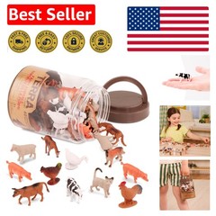 60pcs Farm Animal Toy Tube – Realistic Miniature Figures for Kids Ages 3+