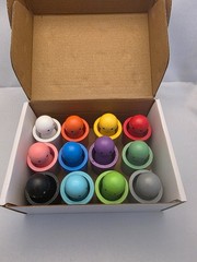 12PCS Color Sorting Cups Wood Color Sorting Sensory Toy