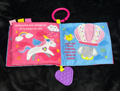 Playtex BABY SENSORY BOOK Lot 3, Unicorn, ABC, Nursery, Crinkle, Teether, Tags