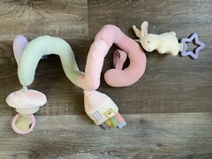 ITZY RITZY Spiral Crinkly Sensory Toy~Attaches to Stroller or Car Seat~Pastel