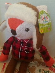 NEW SPARK CREATE IMAGINE NURSERY HOLIDAY BABY TOY RED FOX WINTER EAR MUFF HAT