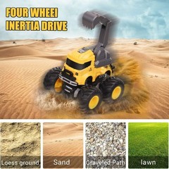 Friction Powered Toddler Construction Truck Set – No Batteries Needed, 4 Toys