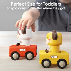 iPlay, iLearn Press to Go Car Toys for Toddlers 1-3, Baby Medium, Multicolors