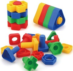 Jumbo Nuts and Bolts Toys 52Psc for Toddlers Preschoolers Kids, STEM Educational