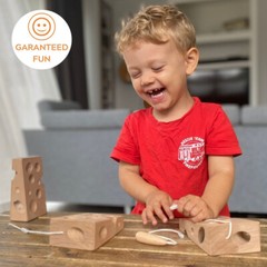 Montessori Wooden Cheese Lacing Activity Toy for Baby & Toddler