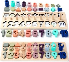 BEKILOLE Wooden Number Puzzle for Toddler Activities -Montessori Toys Toddlers