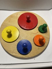 Guidecraft Circle Sorter 5 Circles Primary Colors Toddler Learning Puzzle Toy
