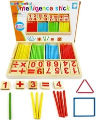 Montessori Toys Math Educational Toy – Wooden Intelligence Sticks Number Card…