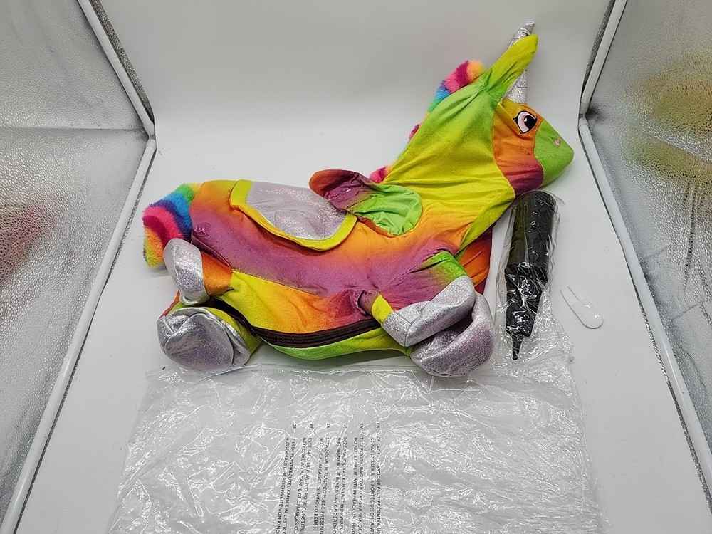 Bouncy Pals RAINBOW UNICORN Horse Toddler Bouncing Hopper Inflatable Ride + Pump