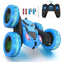 Remote Control Car for Kids, 360° Rotating RC Stunt Standard (Headlights) Blue