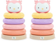 Ingenuity: ity by Ingenuity Cutie Stacks, 4 BPA-Free Rings, Faux Wood Stand,