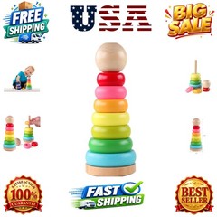 Stacking Rings Toy Wooden Rainbow Stacker Toddler | Learning Toys for 18 2 …