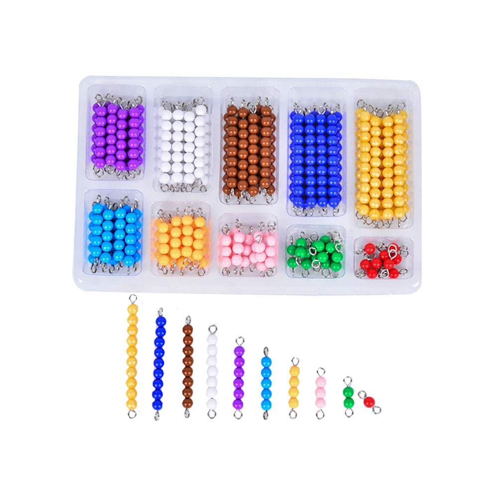 Montessori Math Toys Material for Toddlers 10 Sets of Colord Bead Chains 1-10