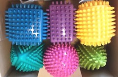 6 HEDSTROM Soft Sensory SHAPE BLOCKS Squeezable Rounded Nubs VINYL Boxed