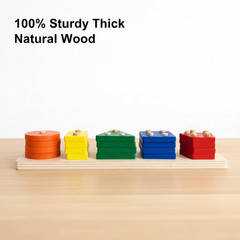 3x Montessori Wooden Shape Sorter Stacking Toy Sensory Learning Toddler Gift Set