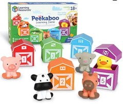 Learning Resources Peekaboo Learning Farm – 10 Pieces, Ages 18+ Months Toddler