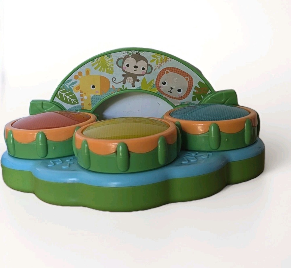 Bright Starts Safari Musical Drums Lights KIDS 11 Toddler Rhythms Toy