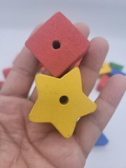 Wooden Lacing Blocks Set, Math Manipulatives, Early Learning, 30 Pieces