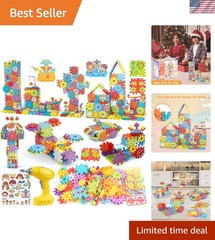 Durable Gear Building Blocks Set with Electric Motor & Drill – Fun for Ages 3+
