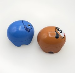 Roller Ball Animal Cars Spark Create Imagine Blue Elephant Brown Puppy Baby 3”