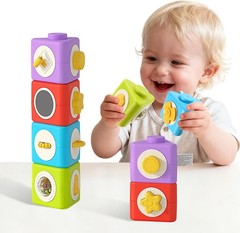 Montessori Activity Cube & Busy Board for 1 Year Old – 12-in-1 Travel Toys for A