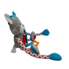 Edushape Happy Kitten Plush Stuffed Animal Polka Dot Lovey cat grey white
